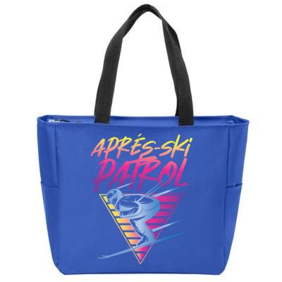 Retro Vintage 80s Apres Ski Patrol Funny Gift Zip Tote Bag