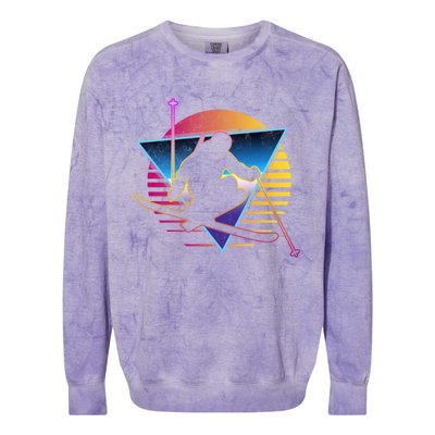 Retro Vintage 80s Ski Great Gift Colorblast Crewneck Sweatshirt