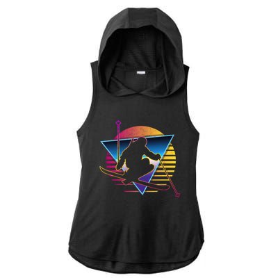 Retro Vintage 80s Ski Great Gift Ladies PosiCharge Tri-Blend Wicking Draft Hoodie Tank