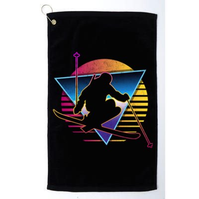 Retro Vintage 80s Ski Great Gift Platinum Collection Golf Towel