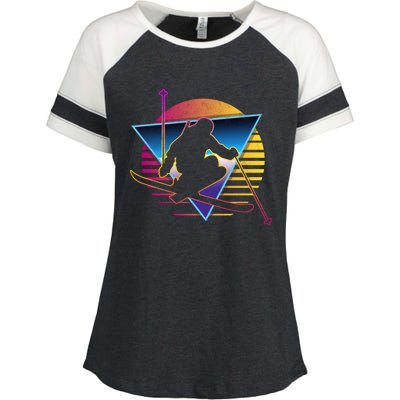 Retro Vintage 80s Ski Great Gift Enza Ladies Jersey Colorblock Tee