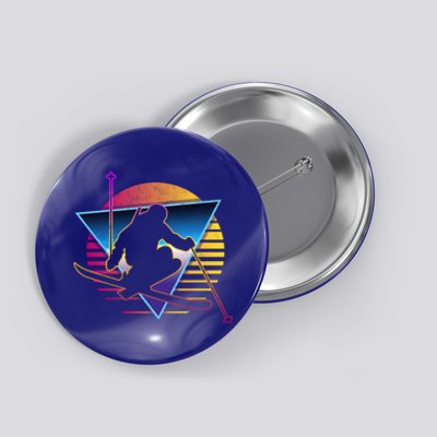 Retro Vintage 80s Ski Great Gift Button