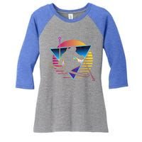 Retro Vintage 80s Ski Great Gift Women's Tri-Blend 3/4-Sleeve Raglan Shirt