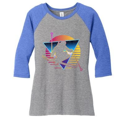 Retro Vintage 80s Ski Great Gift Women's Tri-Blend 3/4-Sleeve Raglan Shirt