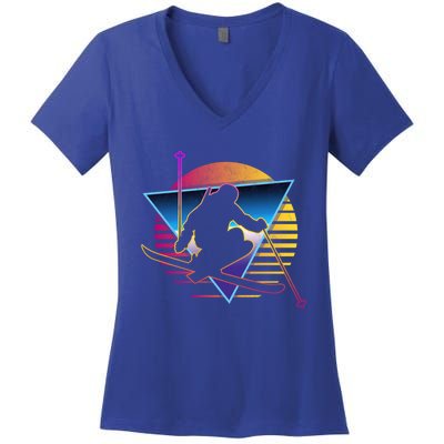 Retro Vintage 80s Ski Great Gift Women's V-Neck T-Shirt