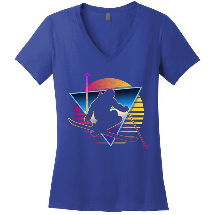 Retro Vintage 80s Ski Great Gift Women's V-Neck T-Shirt