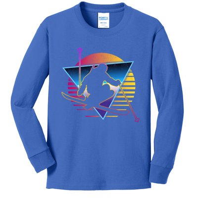 Retro Vintage 80s Ski Great Gift Kids Long Sleeve Shirt