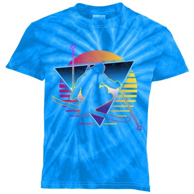 Retro Vintage 80s Ski Great Gift Kids Tie-Dye T-Shirt