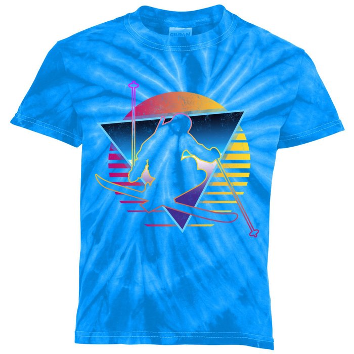 Retro Vintage 80s Ski Great Gift Kids Tie-Dye T-Shirt