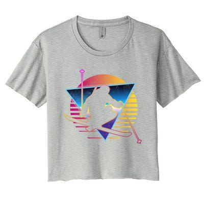 Retro Vintage 80s Ski Great Gift Women's Crop Top Tee