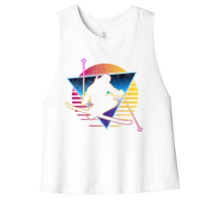 Retro Vintage 80s Ski Great Gift Women's Racerback Cropped Tank