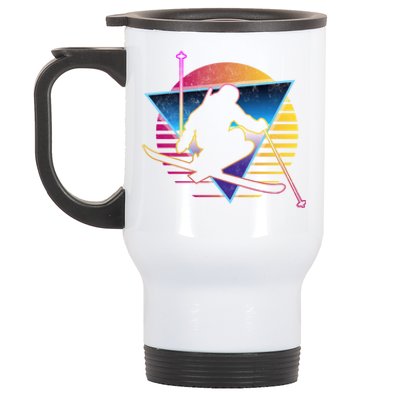 Retro Vintage 80s Ski Great Gift Stainless Steel Travel Mug