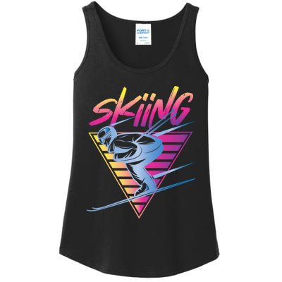 Retro Vintage 80s Ski Skiing Funny Ski Trip Skier Skiing Ladies Essential Tank