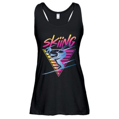 Retro Vintage 80s Ski Skiing Funny Ski Trip Skier Skiing Ladies Essential Flowy Tank