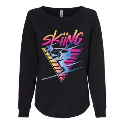 Retro Vintage 80s Ski Skiing Funny Ski Trip Skier Skiing Womens California Wash Sweatshirt