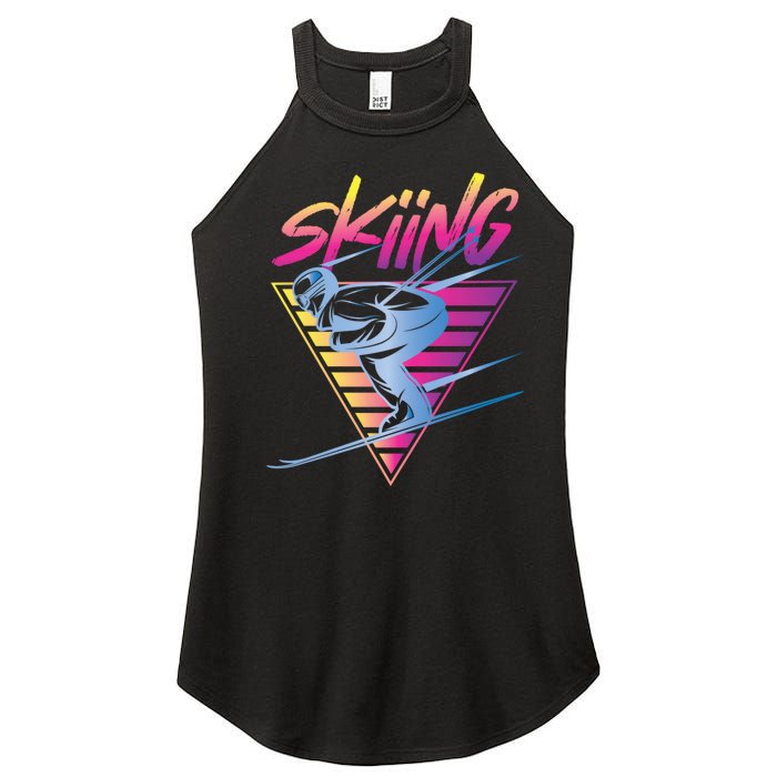 Retro Vintage 80s Ski Skiing Funny Ski Trip Skier Skiing Women’s Perfect Tri Rocker Tank