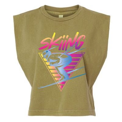 Retro Vintage 80s Ski Skiing Funny Ski Trip Skier Skiing Garment-Dyed Women's Muscle Tee