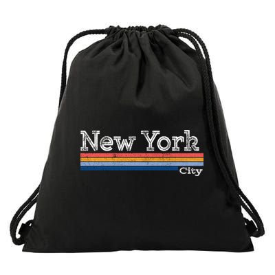 Retro Vintage 80s Style New York City Logo Drawstring Bag