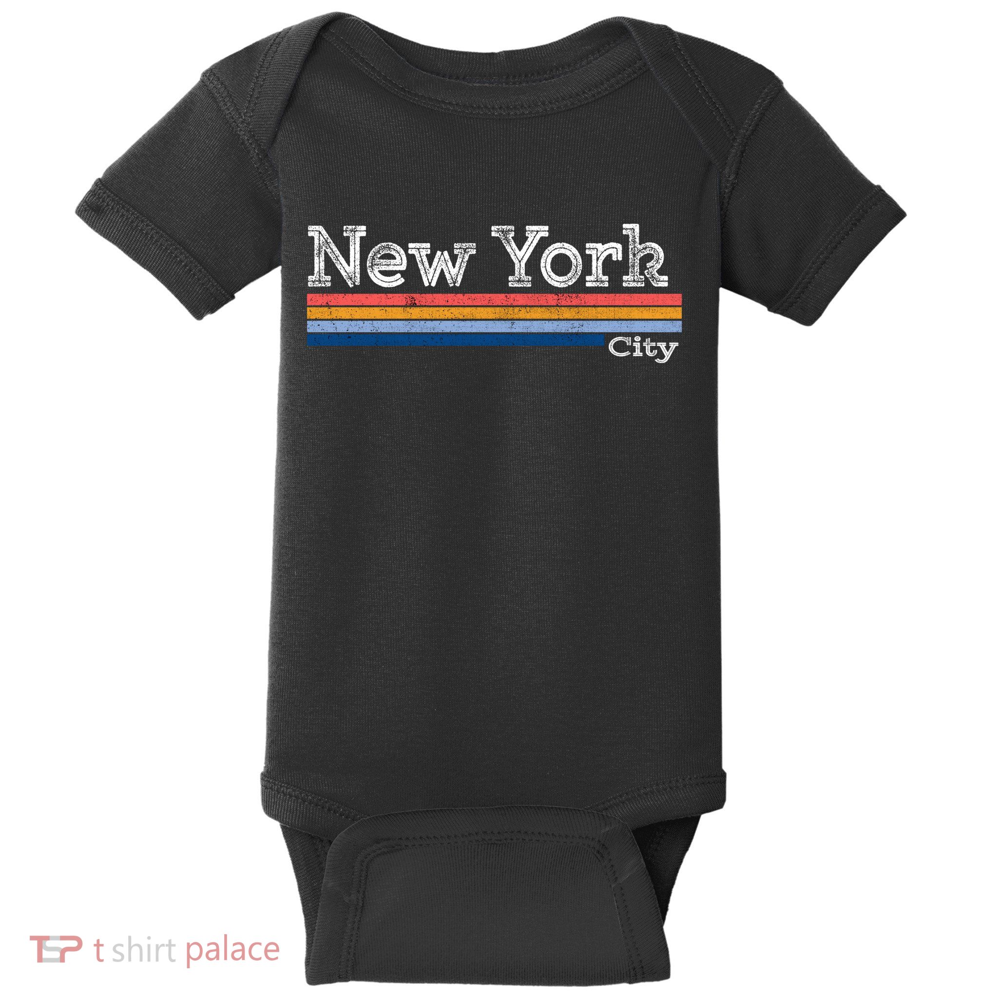 Retro Vintage 80s Style New York City Logo Baby Bodysuit