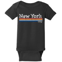 Retro Vintage 80s Style New York City Logo Baby Bodysuit