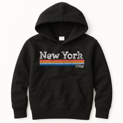 Retro Vintage 80s Style New York City Logo Kids Hoodie
