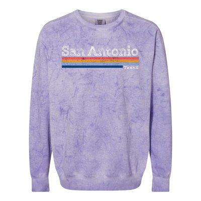 Retro Vintage 80s Style San Antonio Texas Logo Colorblast Crewneck Sweatshirt