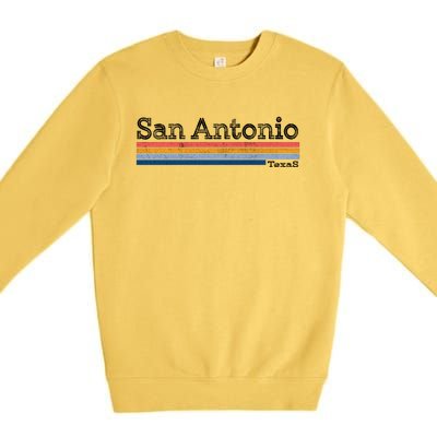 Retro Vintage 80s Style San Antonio Texas Logo Premium Crewneck Sweatshirt