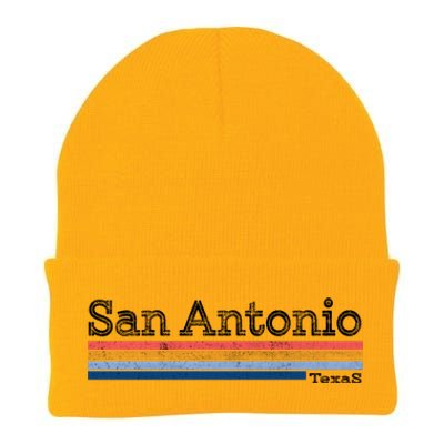 Retro Vintage 80s Style San Antonio Texas Logo Knit Cap Winter Beanie