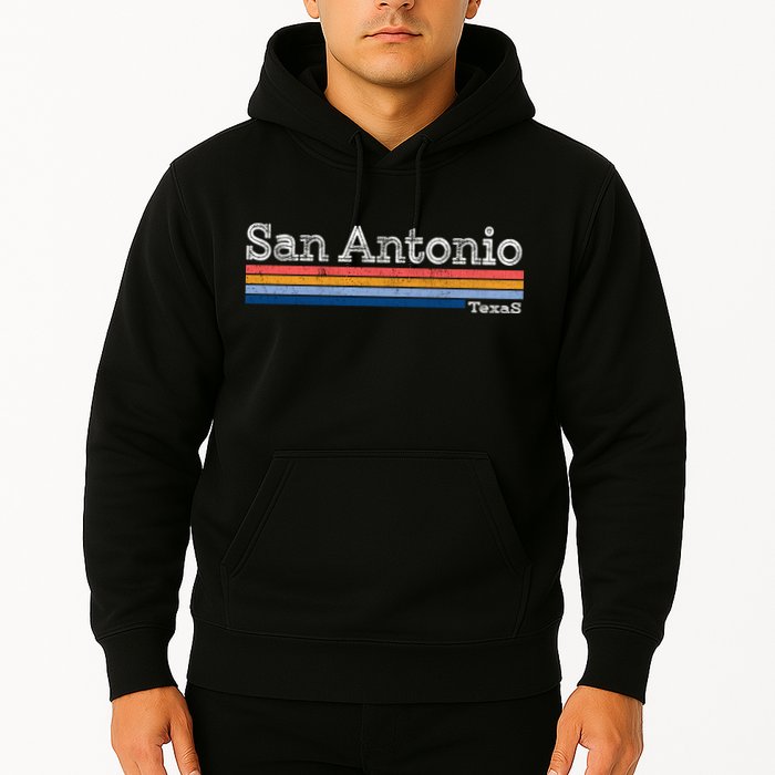 Retro Vintage 80s Style San Antonio Texas Logo Hoodie