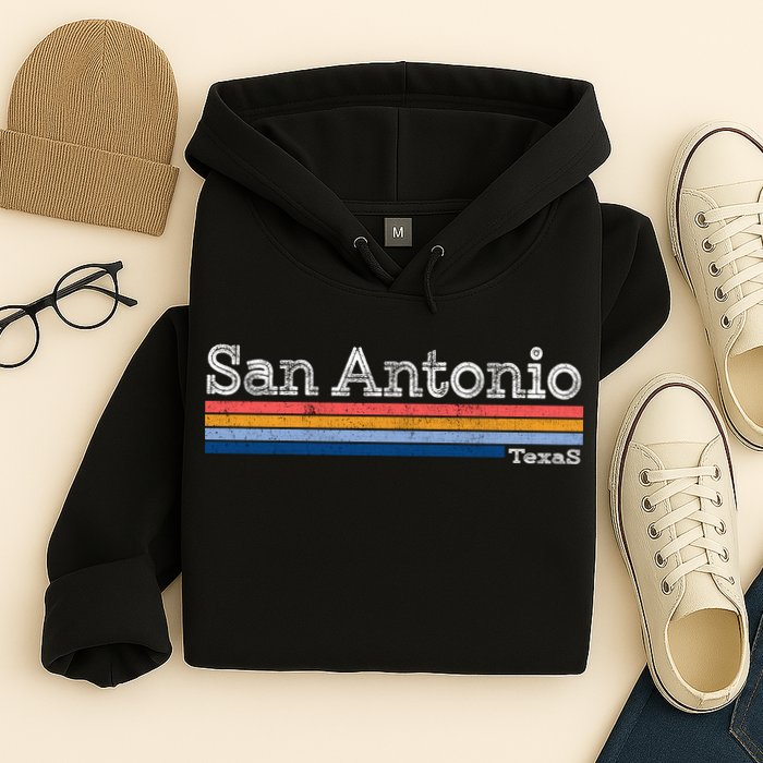Retro Vintage 80s Style San Antonio Texas Logo Hoodie