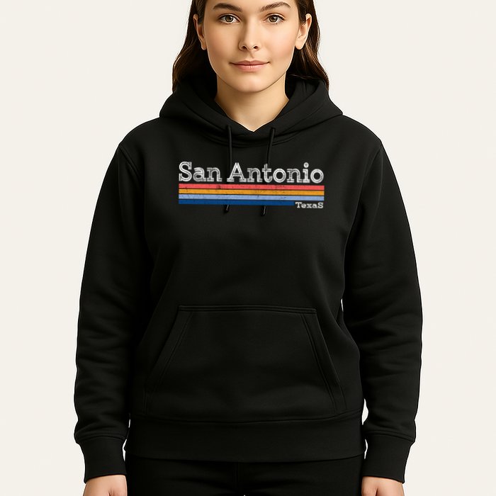 Retro Vintage 80s Style San Antonio Texas Logo Hoodie