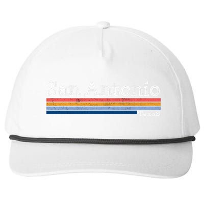 Retro Vintage 80s Style San Antonio Texas Logo Snapback Five-Panel Rope Hat