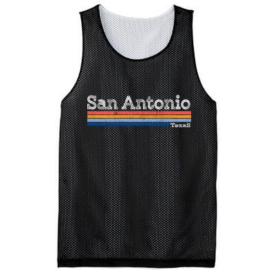 Retro Vintage 80s Style San Antonio Texas Logo Mesh Reversible Basketball Jersey Tank