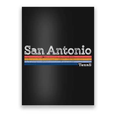 Retro Vintage 80s Style San Antonio Texas Logo Poster