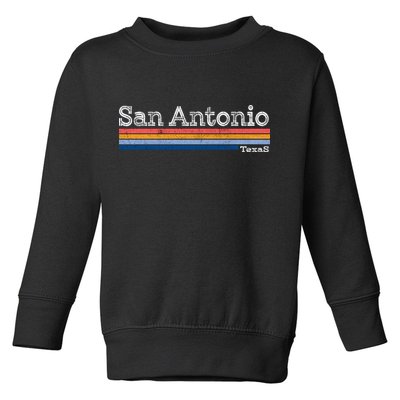 Retro Vintage 80s Style San Antonio Texas Logo Toddler Sweatshirt