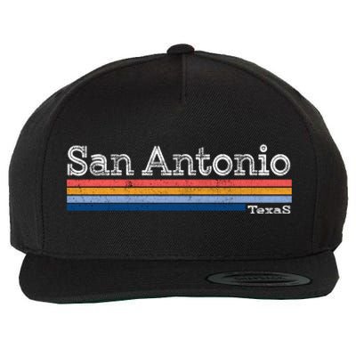 Retro Vintage 80s Style San Antonio Texas Logo Wool Snapback Cap