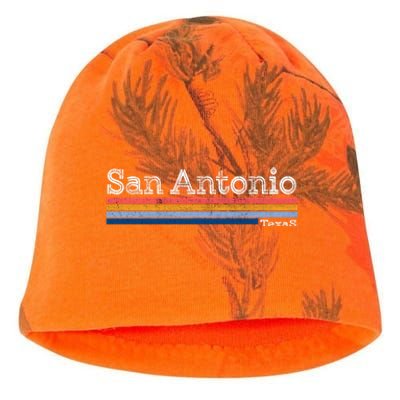 Retro Vintage 80s Style San Antonio Texas Logo Kati - Camo Knit Beanie