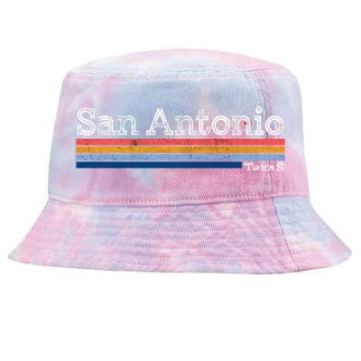 Retro Vintage 80s Style San Antonio Texas Logo Tie-Dyed Bucket Hat