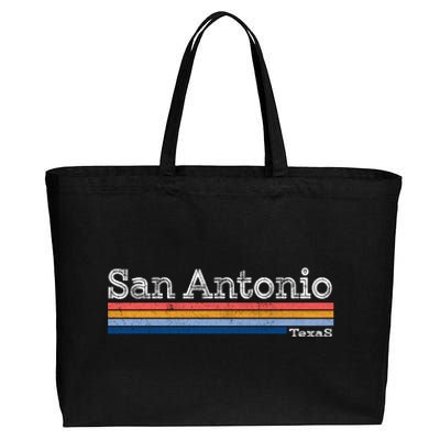 Retro Vintage 80s Style San Antonio Texas Logo Cotton Canvas Jumbo Tote