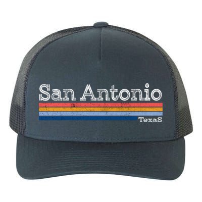 Retro Vintage 80s Style San Antonio Texas Logo Yupoong Adult 5-Panel Trucker Hat