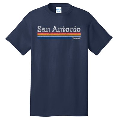 Retro Vintage 80s Style San Antonio Texas Logo Tall T-Shirt