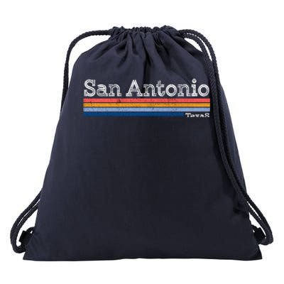 Retro Vintage 80s Style San Antonio Texas Logo Drawstring Bag