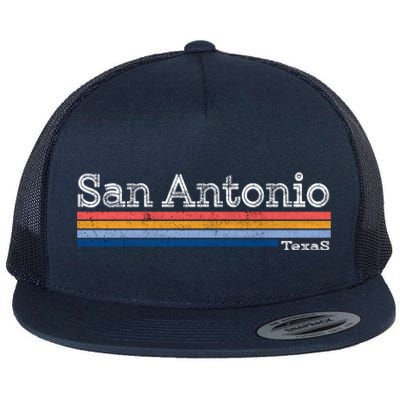 Retro Vintage 80s Style San Antonio Texas Logo Flat Bill Trucker Hat