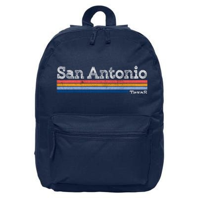 Retro Vintage 80s Style San Antonio Texas Logo 16 in Basic Backpack