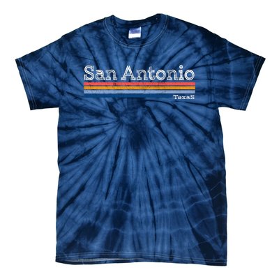 Retro Vintage 80s Style San Antonio Texas Logo Tie-Dye T-Shirt