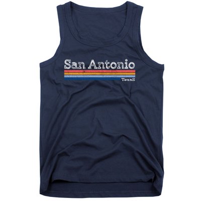 Retro Vintage 80s Style San Antonio Texas Logo Tank Top