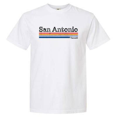 Retro Vintage 80s Style San Antonio Texas Logo Garment-Dyed Heavyweight T-Shirt