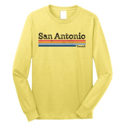 Retro Vintage 80s Style San Antonio Texas Logo Long Sleeve Shirt