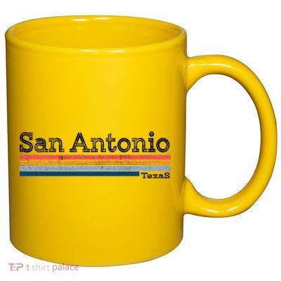 Retro Vintage 80s Style San Antonio Texas Logo 11oz C Handle Ceramic Mug