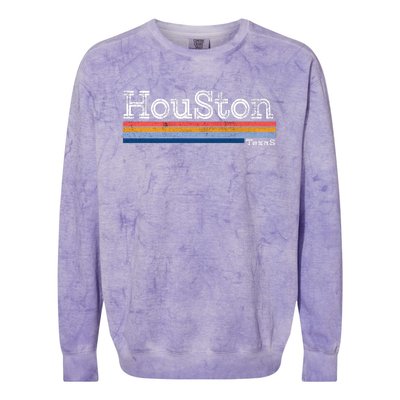 Retro Vintage 80s Style Houston Texas Logo Colorblast Crewneck Sweatshirt